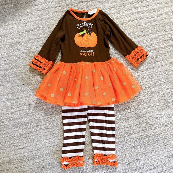 Emily Rose toddler girls 2 piece Halloween outfit size 2T Cutest Pumpkin - Picture 1 of 5